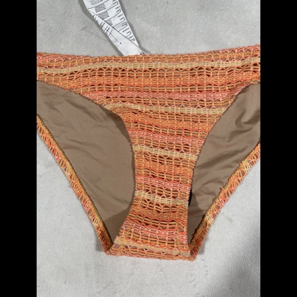 NEW Volcom Wildly Bare Crochet Bikini Bottom in Sparkler Orange‎ [ Medium ] - Picture 7 of 12